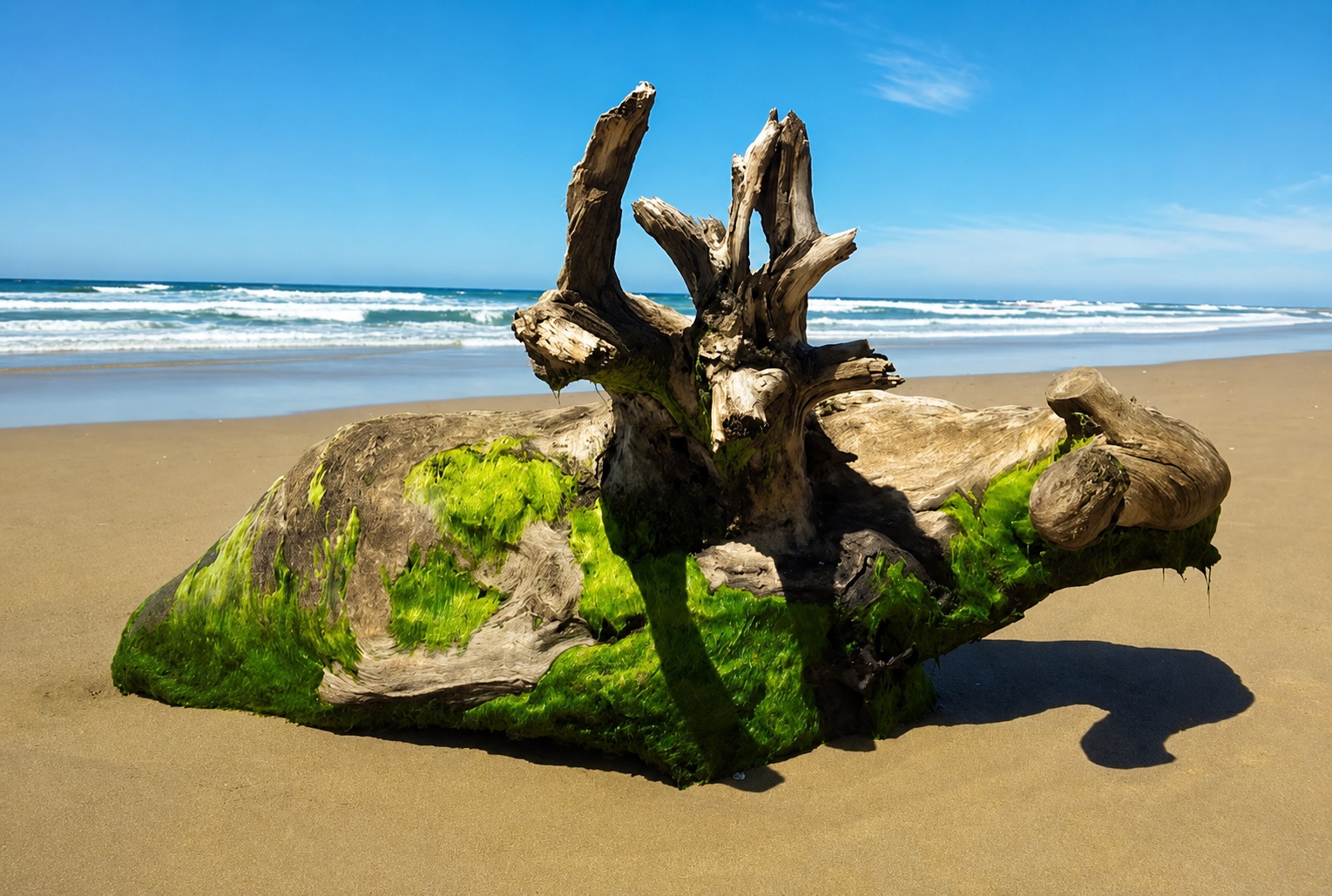 Sculptural driftwood on Trafalgar beach